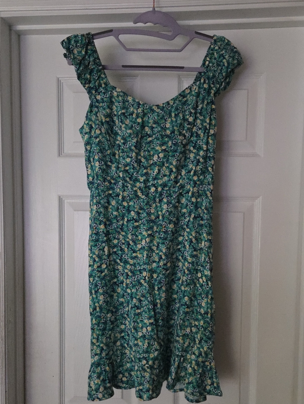 Old Navy Fit & Flair Puff-Sleeve Floral- Print Dress/ NWOT/Size S